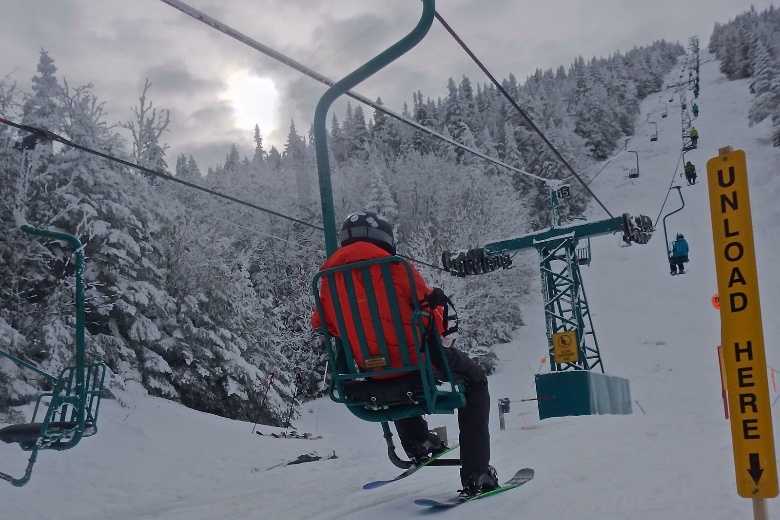 Skier on a chair lift